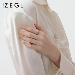 ZENGLIU交叉戒指女轻奢小众设计精致简约冷淡风个性网红食指戒子