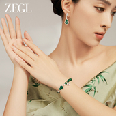 ZEGL真柳葫芦耳钉新中式 绿玛瑙耳环女国风耳坠高级轻奢秋冬耳饰