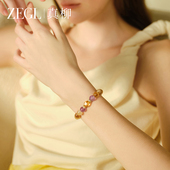 国风串珠叠戴手饰 手链轻奢小众秋冬新款 ZEGL紫水晶手串女款 新中式