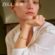 ZEGL设计师金色拉丝蝴蝶结手镯女秋冬款 轻奢小众精致素圈镯子手饰
