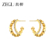 ZEGL真柳小众独特双层方块耳环女轻奢高级设计感耳钉新款 金色耳饰