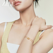 ZEGL复古八芒星双层叠戴手链女轻奢小众精致秋冬新款 手环钛钢手饰