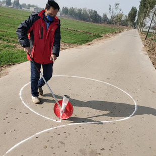 新款大轮划线车工地施工撒灰器农田石灰放线工具基建道路画标线器