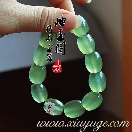 岫玉阁专柜正品天然岫岩玉180料手链 收藏级岫玉手串 附证书4057