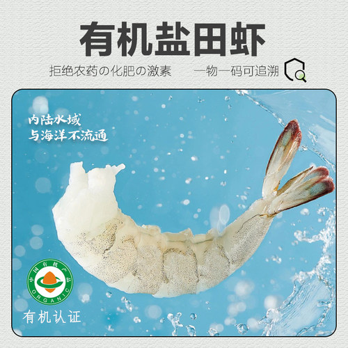 有机虾生态盐田虾活虾速冻虾仁无抗鲜虾宝宝辅食冷冻大虾俏虾客®