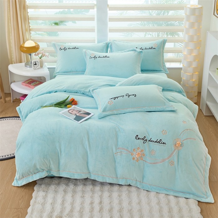 霸王绒牛奶绒四件套高克种冬季保暖床单被套米简约床品套件