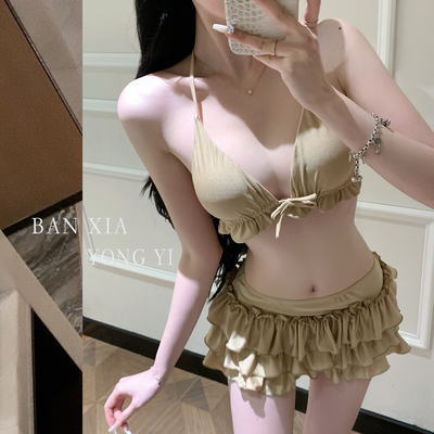 甜辣纯欲风度假比基尼泳衣女绑带