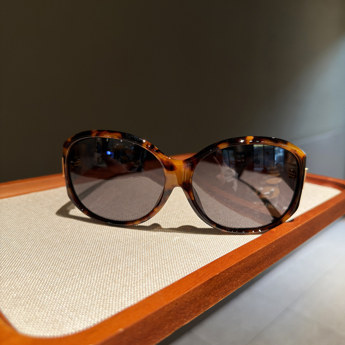 LAOPING 时尚豹纹墨镜女士大框防紫外线遮阳太阳眼镜高级感显脸小