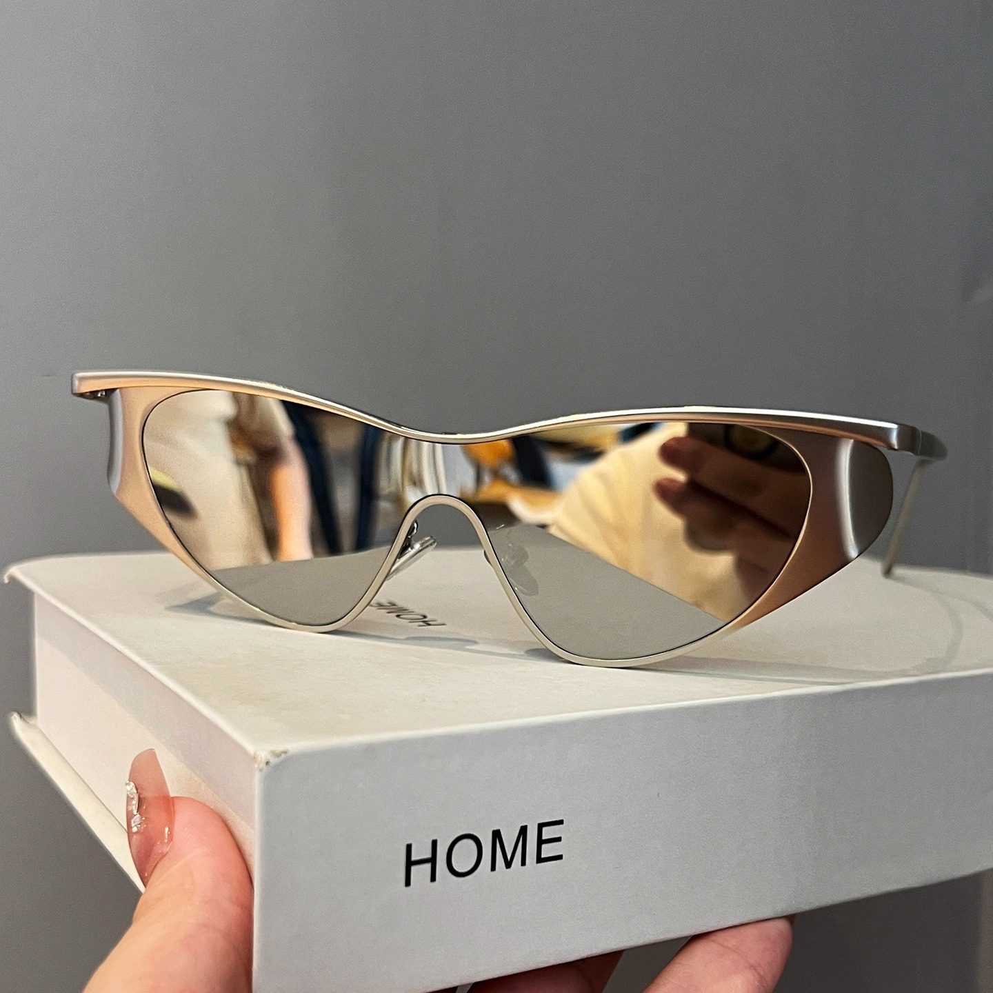 金属复古银框水银太阳眼镜时尚潮流女士墨镜防紫外线户外百搭遮阳