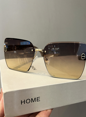 新款无框太阳镜女大脸防紫外线