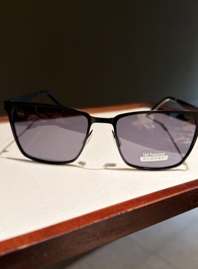 LAOPING 复古方框偏光太阳镜男士百搭防紫外线黑色遮阳墨镜高级感