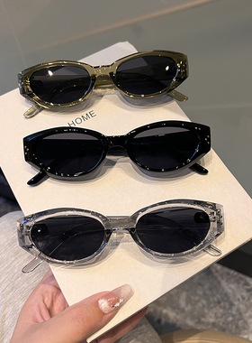 美式复古防紫外线护眼墨镜防晒遮阳复古圆脸百搭辣妹gm太阳眼镜女