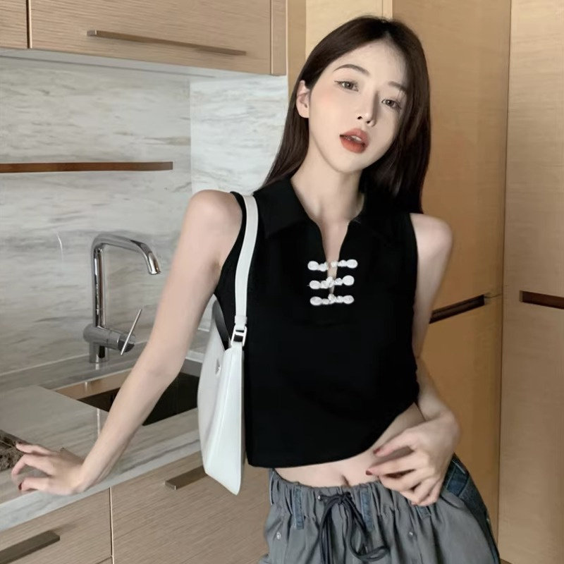 性感polo小背心女夏外穿法式纯欲独特别致甜辣妹短款无袖上衣t恤,女装/女士精品,背心吊带,淘宝优惠券,粉丝福利购,淘宝优惠卷