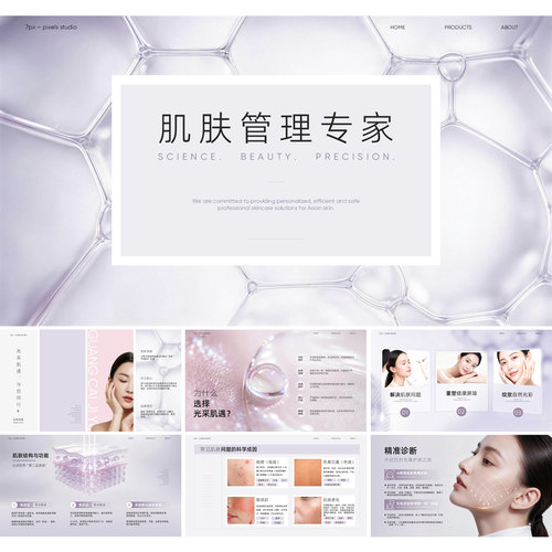 专业美容护肤品牌介绍PPT模板