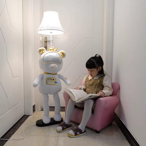太空宇航熊儿童房卧室装饰落地灯