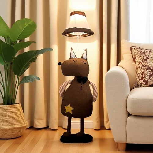 儿童房卧室灯简约现代led护眼落地灯创意温馨狐狸男孩女孩房间灯