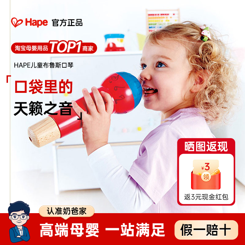Hape儿童布鲁斯口琴玩具乐器