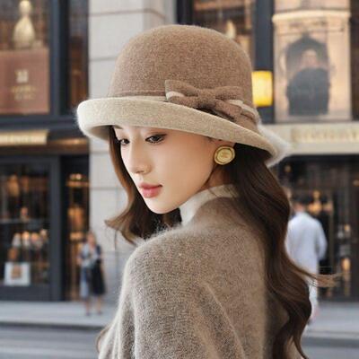 渔夫帽女士羊毛呢气质秋冬季