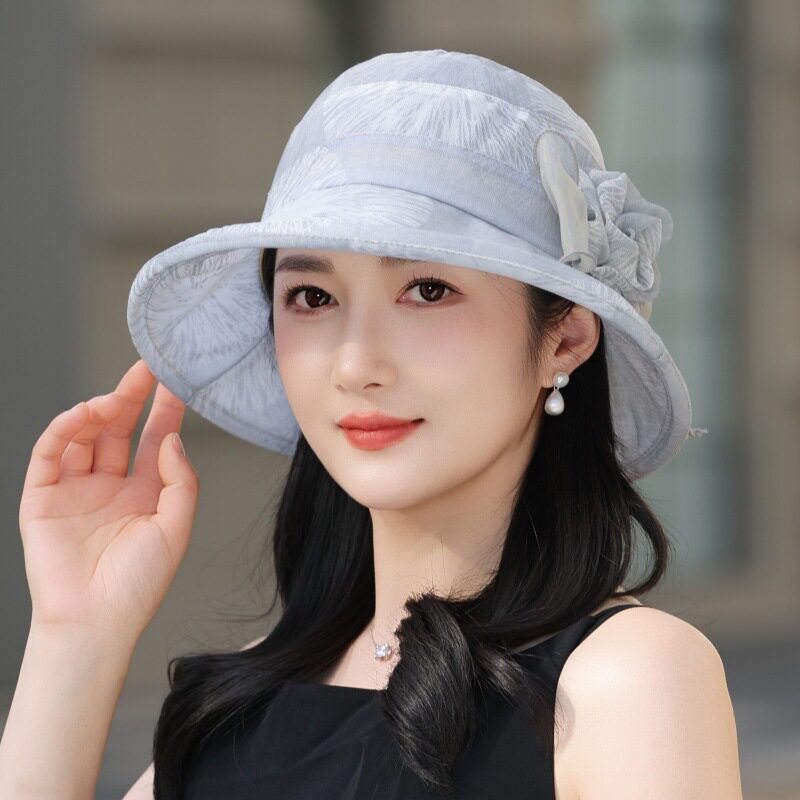 2026春夏季女帽中老年人渔夫帽妈妈透气盆帽气质优雅礼帽休闲百搭