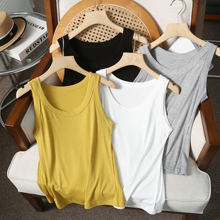 炒显瘦柔软螺纹小背心显瘦打底吊带大U领T 型绝绝子 遮副乳 版