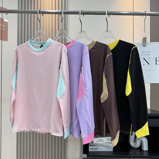 T恤打底衫 宽松拼色骑行运动徒步速干长袖 男女情侣秋季 山系户外