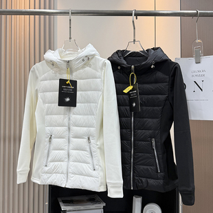 大厂订单！轻薄小蛮腰显瘦针织拼接鹅绒服连帽轻便羽绒服外套女冬