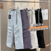 情侣款 冬季 加绒加厚保暖防风防水徒步登山冲锋裤 户外山系 滑雪裤