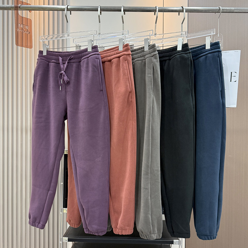 大厂订单！情侣款秋冬细腻顺滑双面奥粒绒加厚保暖束脚休闲裤卫裤