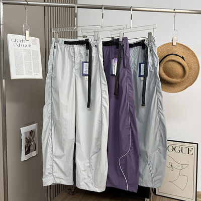 大厂订单！户外山系男女款轻薄透气防泼水轻量运动反光休闲弯刀裤