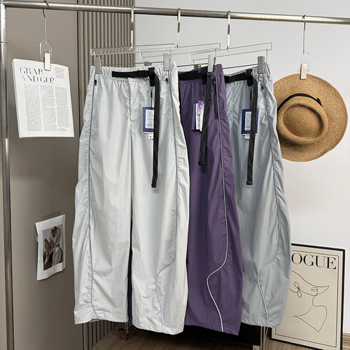 大厂订单！户外山系男女款轻薄透气防泼水轻量运动反光休闲弯刀裤