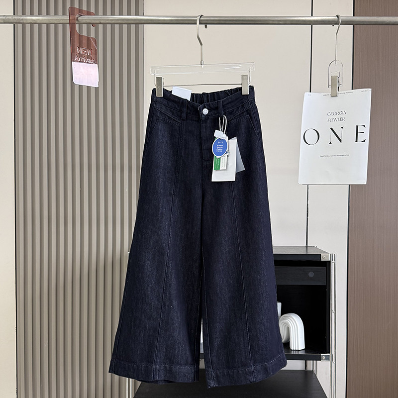 修饰腿型!秋季半松紧高腰宽松莱赛尔棉九分山本裤阔腿牛仔裤女
