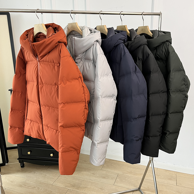 情侣防风防水无缝压胶连帽羽绒服