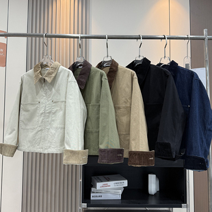 大厂订单！秋新品廓形休闲拉链短茄克巴恩风灯芯绒翻领时尚夹克女