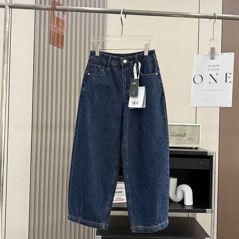 遮胯显瘦！复古时髦宽松无弹九分萝卜牛仔裤阔腿牛仔裤奶奶裤女春