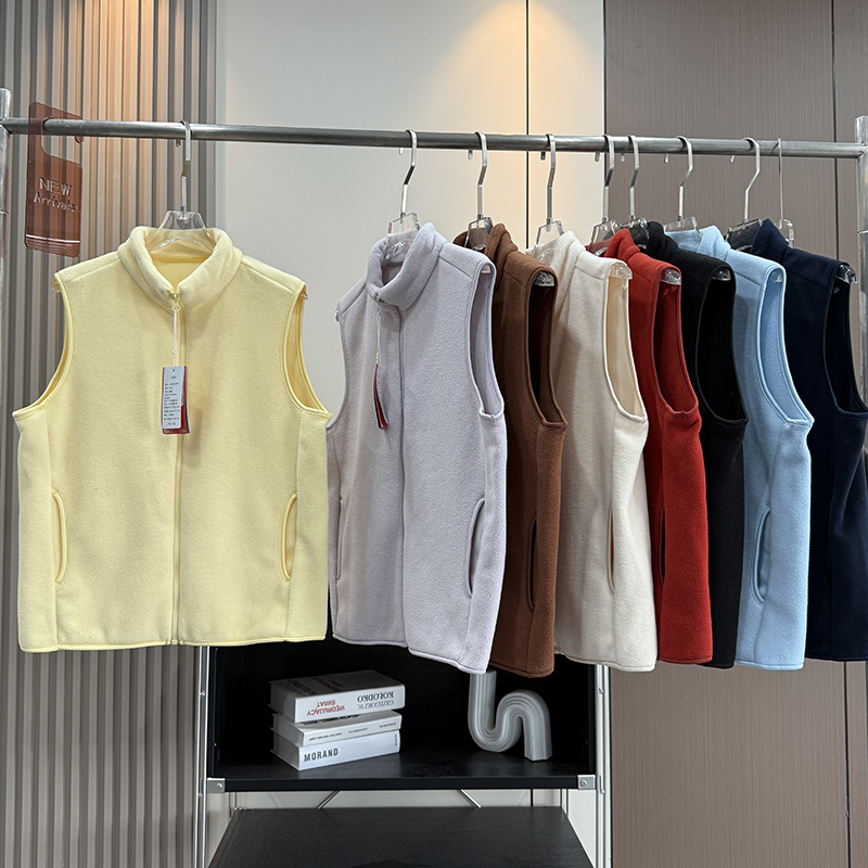 大厂订单！情侣秋冬宽松蓄热锁温抓绒立领保暖摇粒绒马甲背心坎肩