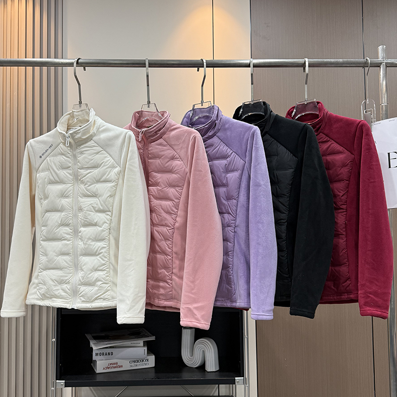 LU同款！小蛮腰显瘦轻盈保暖防风北极绒拼接立领羽绒服外套女冬