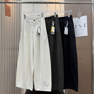 奶奶裤 阔腿裤 女春 慵懒风半松紧腰宽松显瘦棉质休闲西装 大厂订单