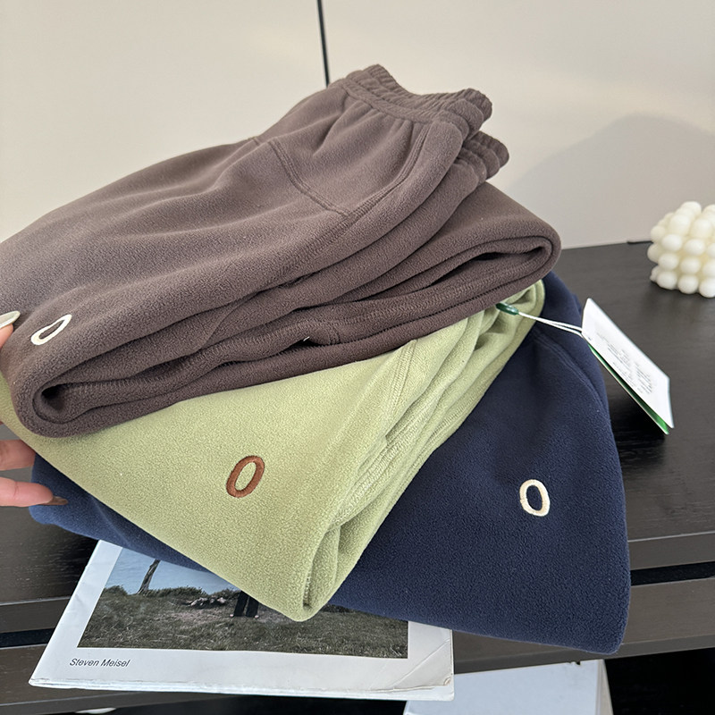 大厂订单！冬新款松紧腰户外摇粒绒抓绒休闲运动束口卫裤松锥裤女