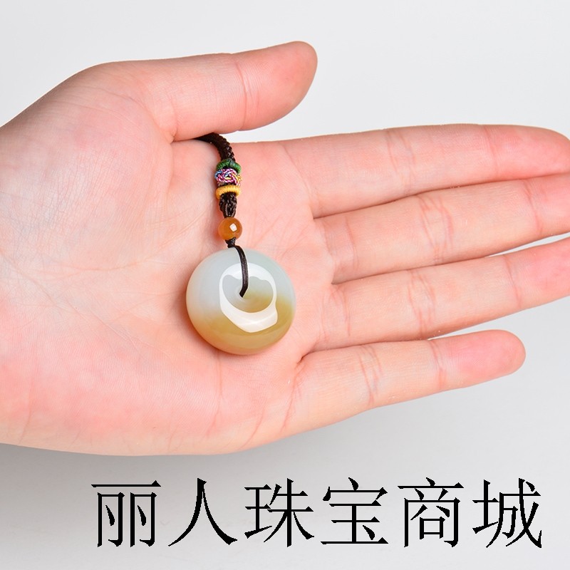 和田玉平安扣吊坠糖玉挂件羊脂白玉一口糖项链玉佩男女款百搭配饰