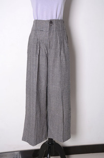 粗花呢百搭九分裤 B1803 阔腿裤 子长裤 秋冬加厚真丝裤