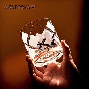 威士忌酒对杯家用送礼物 BODA 瑞典Orrefors Argyle水晶玻璃KOSTA