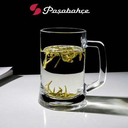 土耳其进口加厚耐热泡茶杯办公室水杯家用大容量啤酒把杯扎啤杯