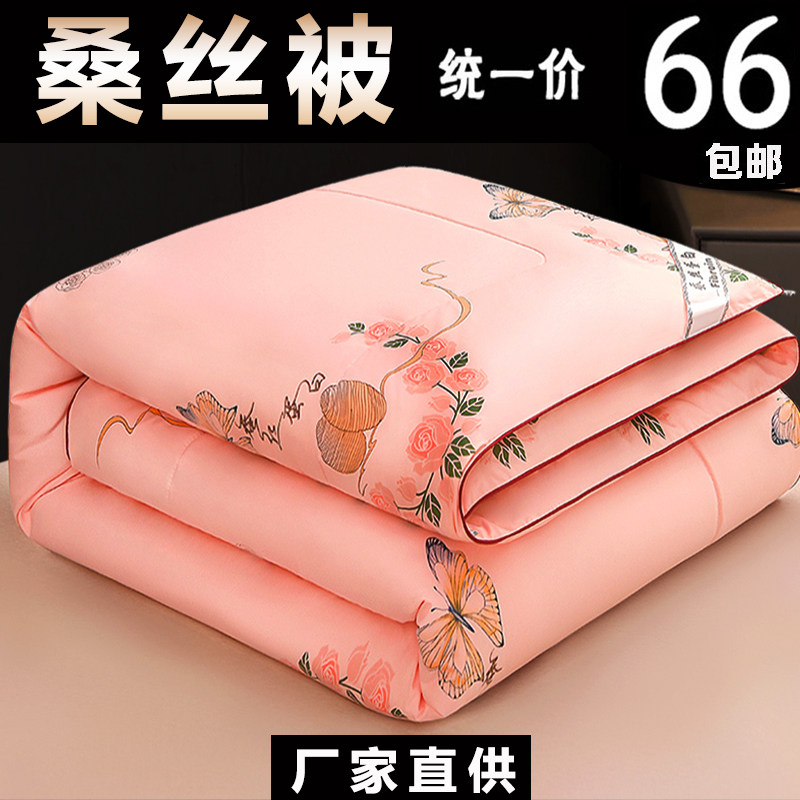 被子春秋被正品桑丝棉被芯薄款空调被双人四季通用夏季可水洗盖被