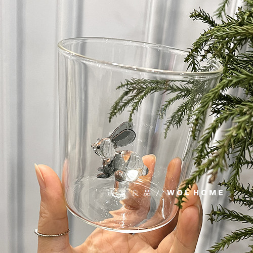兔子浮雕玻璃杯耐高温高硼硅