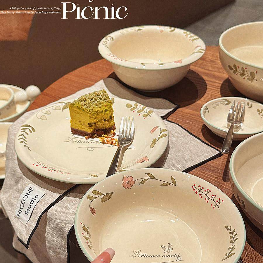 初禾|陶瓷套装碗盘子高温鱼菜盘家用小清新餐具汤盘意面盘早餐盘,餐饮具,盘,淘宝优惠券,粉丝福利购,淘宝优惠卷