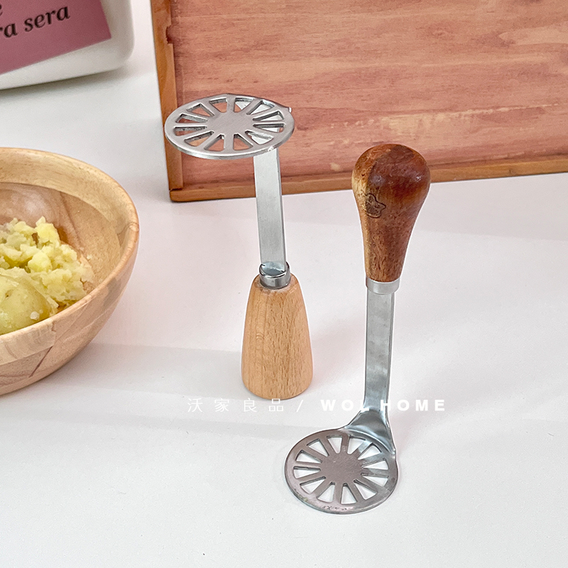 家用手动捣泥器木柄压豆器压薯器厨房压泥器宝宝辅食挤泥器鸡蛋