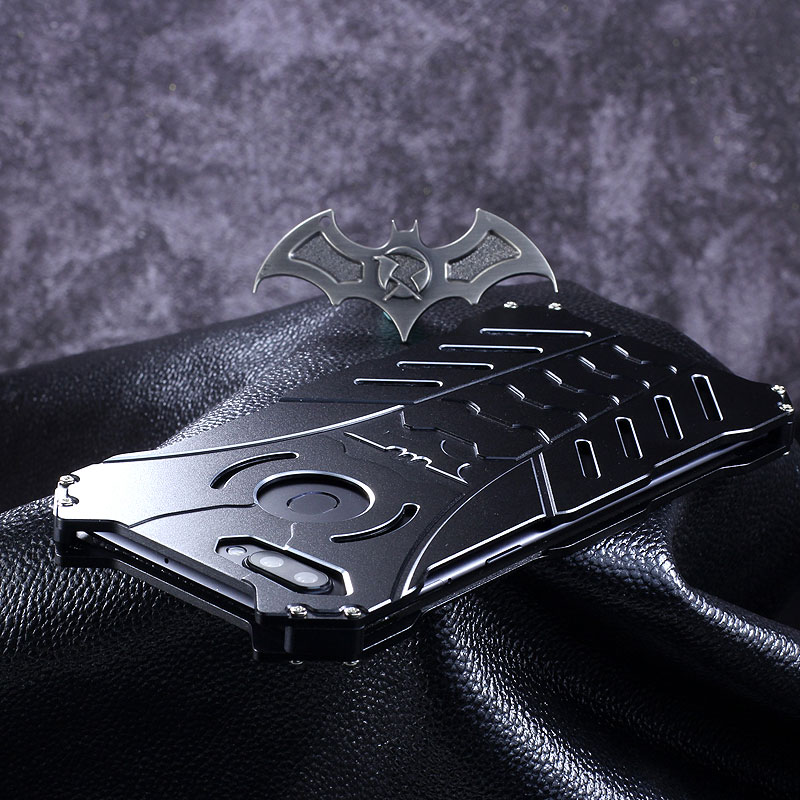 R-Just Batman Shockproof Aluminum Shell Metal Case with Custom Stent for OPPO R11s Plus & OPPO R11s