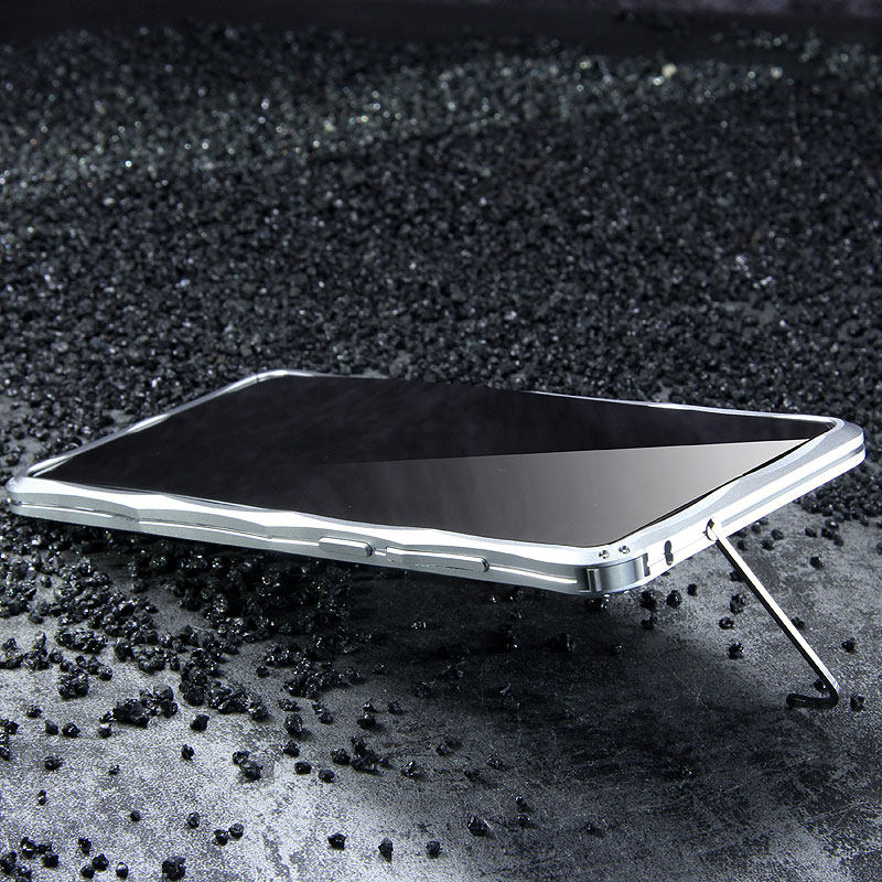 iMatch Slim Light Aluminum Metal Shockproof Bumper Case with Kickstand for Xiaomi Mi MIX 2