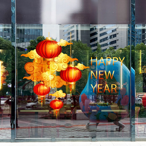 商场开业橱窗玻璃静电贴