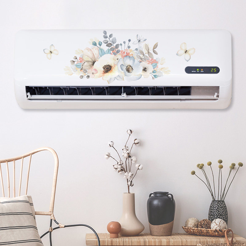 蝶恋花空调贴纸装饰小图案网红出租屋房间布置卧室ins翻新墙贴画